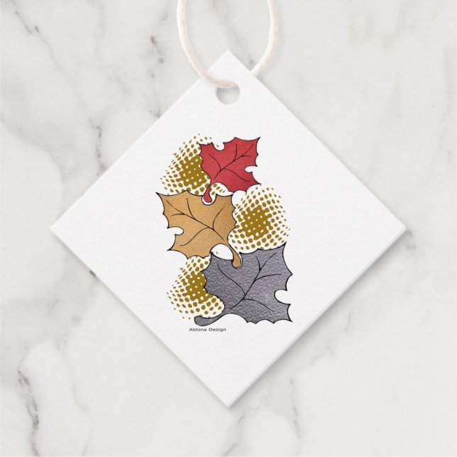 Étiquettes Cadeau Feuilles d'automne (Devant)