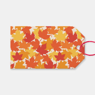 Étiquettes-cadeau Feuilles d'automne éparpillées Couleurs d'automne