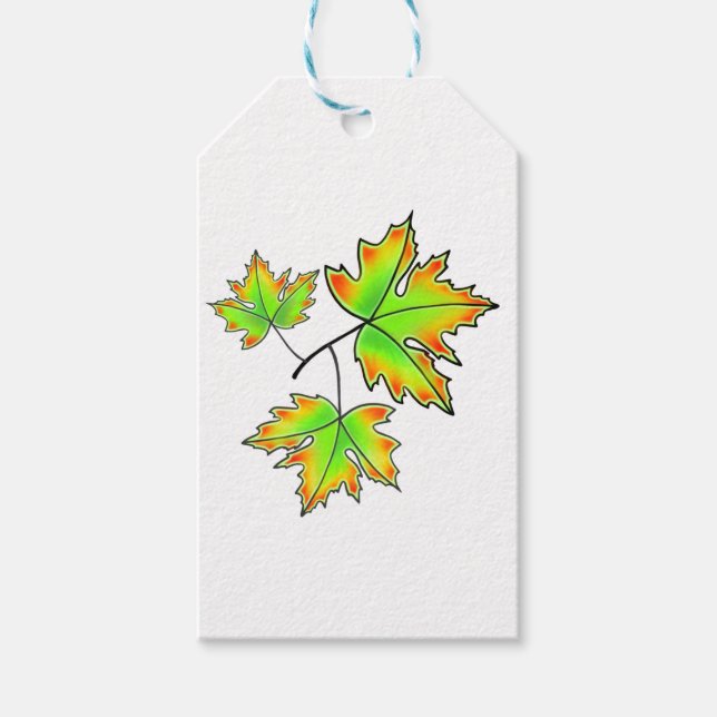 Étiquettes-cadeau Feuilles d'automne Maple Leaf (Devant)