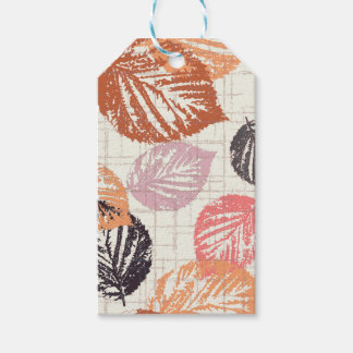Étiquettes-cadeau Feuilles d'automne sur le beige.