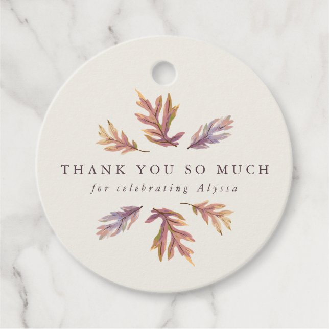 Étiquettes Cadeau Feuilles d'automne wedding shower merci (Devant)