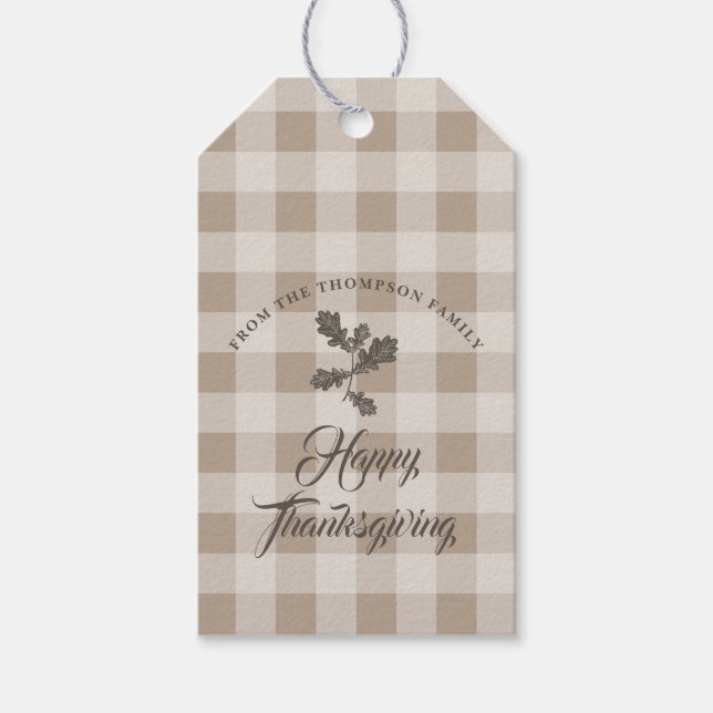 Étiquettes-cadeau Feuilles de feuillage d'automne de Thanksgiving Ma (Devant)