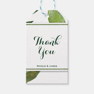Étiquettes-cadeau Feuilles de plantes botaniques vertes Glam Élégant