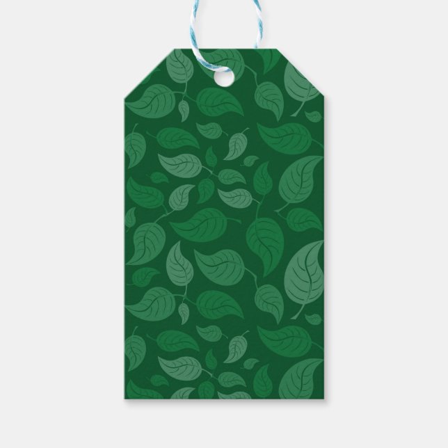 Étiquettes-cadeau Feuilles verts (Devant)