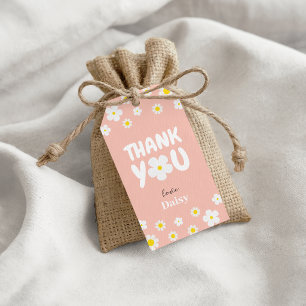 Étiquettes-cadeau Févor d'anniversaire de script de marguerite migno