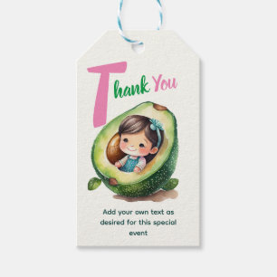 Étiquettes-cadeau Fiesta Baby Girl Douche Avocado mignonne Amusant m