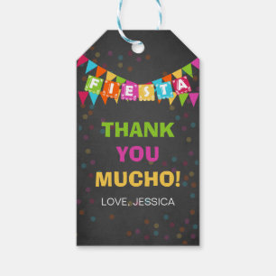 Étiquettes-cadeau Fiesta Merci mexicain Tags Anniversaire