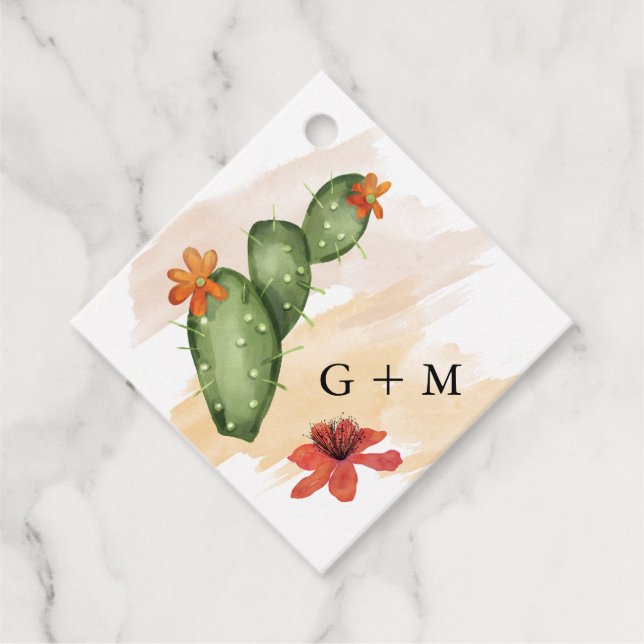Étiquettes Cadeau Fiesta | Réception de mariage à l'aquarelle (Devant)