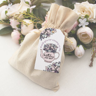 Étiquettes-cadeau Fille à thé florale Anniversaire Merci Favoriser