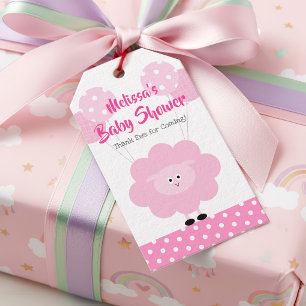 Étiquettes-cadeau Fille agneau rose Baby Shower Mignon Kawaii Modern