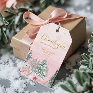 Étiquettes-cadeau Fille au bonhomme de neige Winter ONEderland Anniv