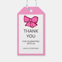 Fille au Nœud Rose 1er Anniversaire 