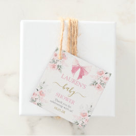 Étiquettes Cadeau Fille Baby shower de la ceinture rose