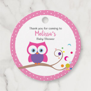 Étiquettes Cadeau Fille Chouette rose Adorable Whimiscal Design