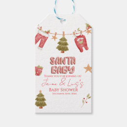 Étiquettes-cadeau Fille de Père Noël Garçon Fête Bébé Shower