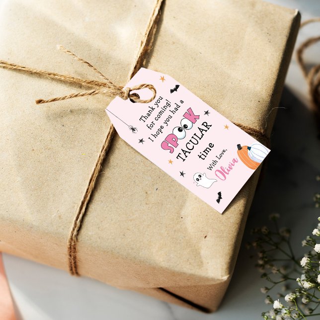 Étiquettes-cadeau Fille d'Halloween Anniversaire Éffrayant mignon Fa (Créateur téléchargé)