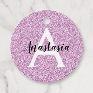 Étiquettes Cadeau Fille Glam Purple Parties scintillant Étincelles N