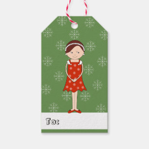 Étiquettes-cadeau Fille illusima Noël Flocons de neige