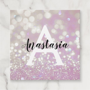 Étiquettes Cadeau Fille Lilac Shimmer Parties scintillant Étincelles