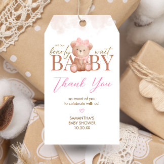 Étiquettes-cadeau Fille Nous Pouvons Attendre Baby shower Favoriser 