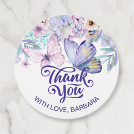 Étiquettes Cadeau Fille papillon Anniversaire Blush Floral