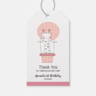 Étiquettes-cadeau Fille Premier anniversaire Giraffe Faveur