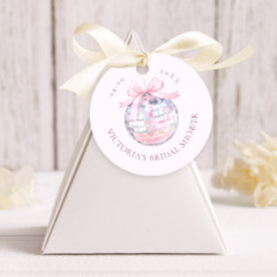 Étiquettes Cadeau Fille Rose Disco Ball Élégante Fête des mariées ro