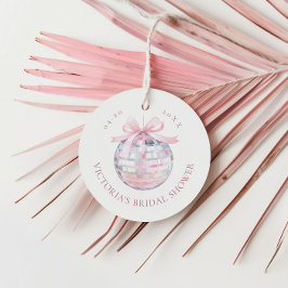 Étiquettes Cadeau Fille Rose Disco Ball Élégante Fête des mariées ro