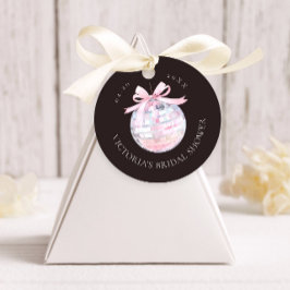 Étiquettes Cadeau Fille Rose Disco Ball Élégante Fête des mariées ro
