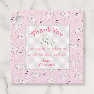 Étiquettes Cadeau Fille rose mignonne Fantômes Baby Halloween Carré