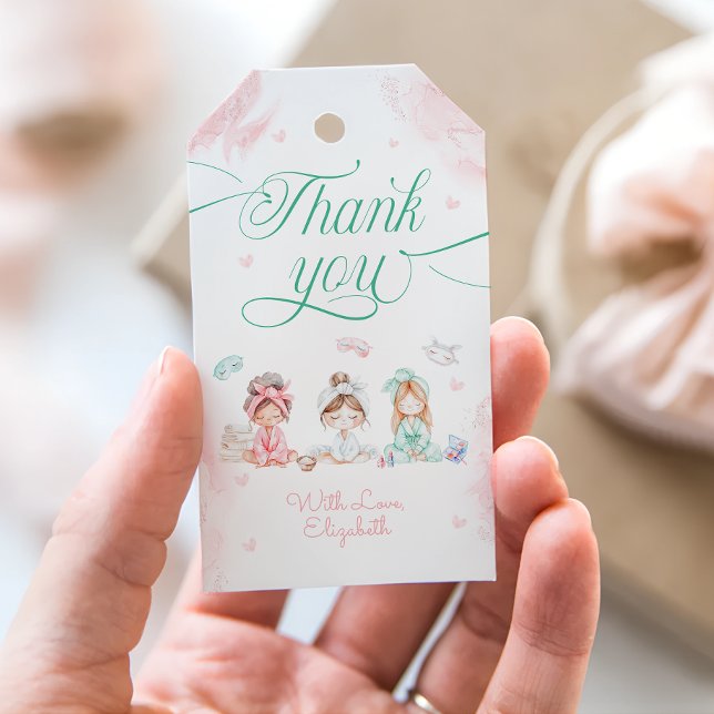 Étiquettes-cadeau Fille spa Fête Anniversaire (Créateur téléchargé)