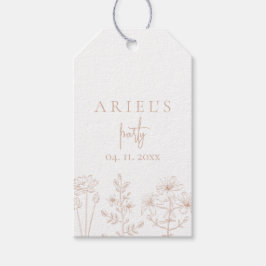Étiquettes-cadeau Filles fête d'anniversaire floral élégant simple