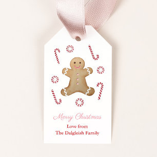 Étiquettes-cadeau Filles Fêtes Gingerbread Homme Pepperment Candy