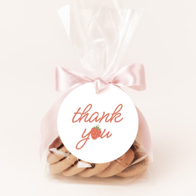 Étiquettes Cadeau Filles fraises 1er anniversaire (Créateur téléchargé)