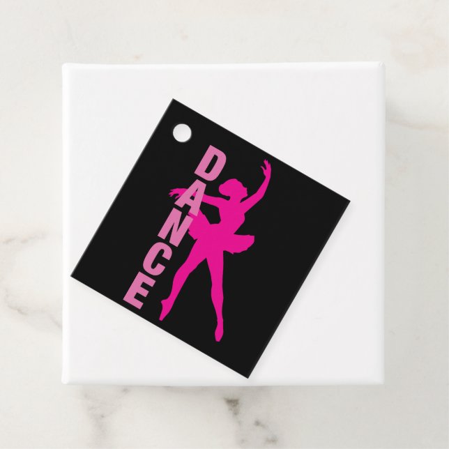 Étiquettes Cadeau Filles Hot rose Ballerina Danse (En situation)