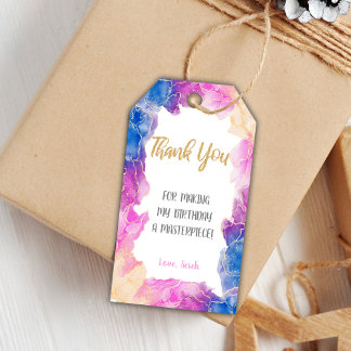 Étiquettes-cadeau Filles modifiables Fête d'Art Favoriser Tags avec