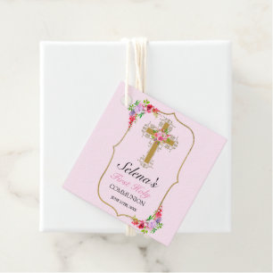 Étiquettes Cadeau Filles Première Sainte Communion Jolie Florale