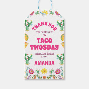 Étiquettes-cadeau Filles Taco Twosday Floral Fiesta 2e anniversaire