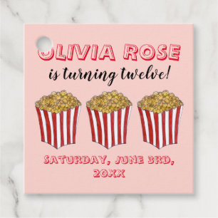 Étiquettes Cadeau Film Cinéma Nuit Slepover Popcorn Anniversaire