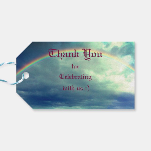Étiquettes-cadeau Fin arc-en-ciel (Dos Horizontal)