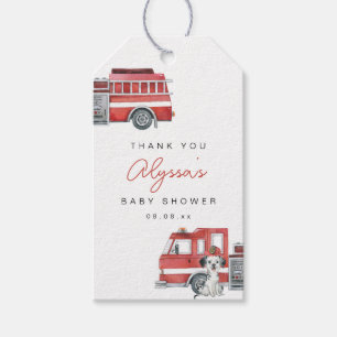 Étiquettes-cadeau Firetruck Baby shower Merci de pompier Tags
