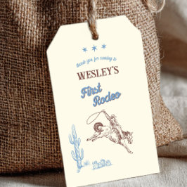 Étiquettes-cadeau First Rodeo Western 1st Birthday Thank You