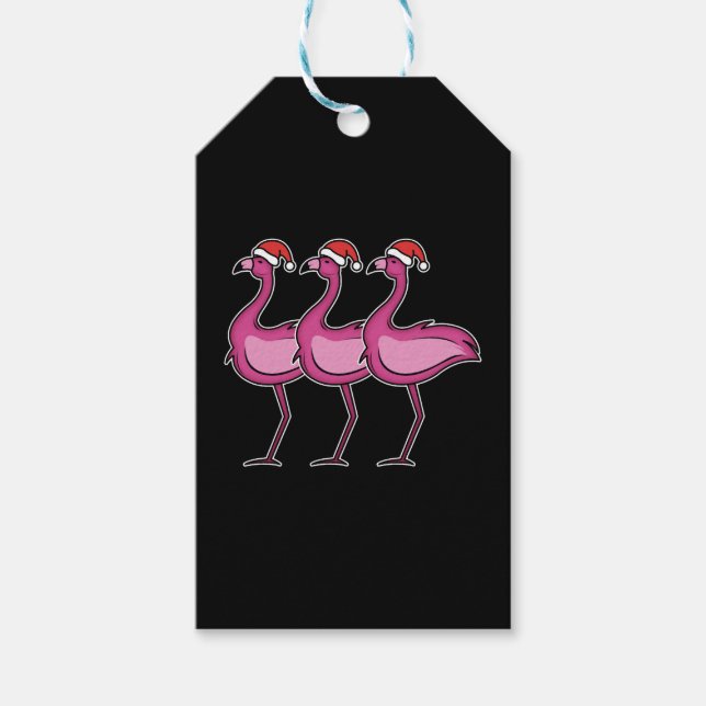 Étiquettes-cadeau Flamant rose Noël (Devant)