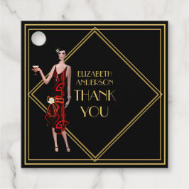 Étiquettes Cadeau Flapper Gatsby Merci noir des années 20