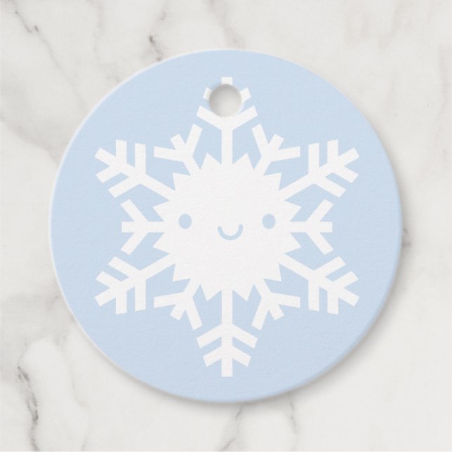 Étiquettes Cadeau Flèche de neige hivernale de Kawaii (Devant)