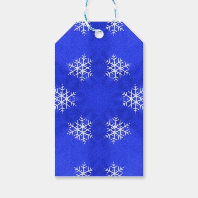 Étiquettes-cadeau Flèches blanches Bleu Arrière - plan (Devant)