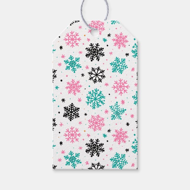 Étiquettes-cadeau Flèches de neige rétro (Devant)