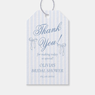 Étiquettes-cadeau Fleur Bleue Attache le Nœud : Réception de Mariage