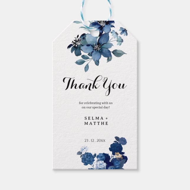 Étiquettes-cadeau Fleur Cadeau de remerciement élégant (Devant)