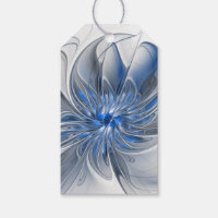 Fleur d'art fractal à l'aquarelle bleue grise abst